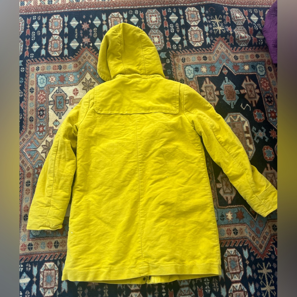 Boden yellow warm duffle coat pea coat jacket toggles fleece 8 - Picture 12 of 14